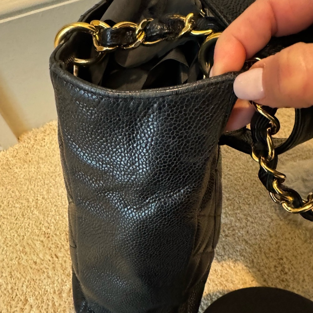 Chanel Black Quilted Caviar Timeless Classic Petit Shopping Tote - Picture 8 of 16